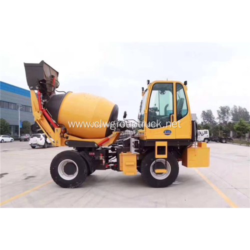 Self-feeding cement mixing engineering work vehicle